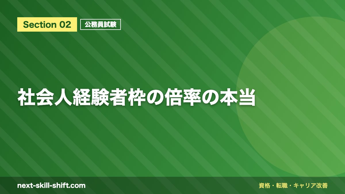 社会人経験者枠の倍率の本当