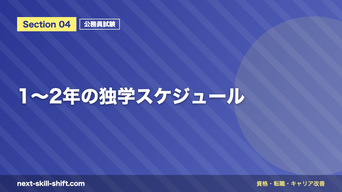 1〜2年の独学スケジュール