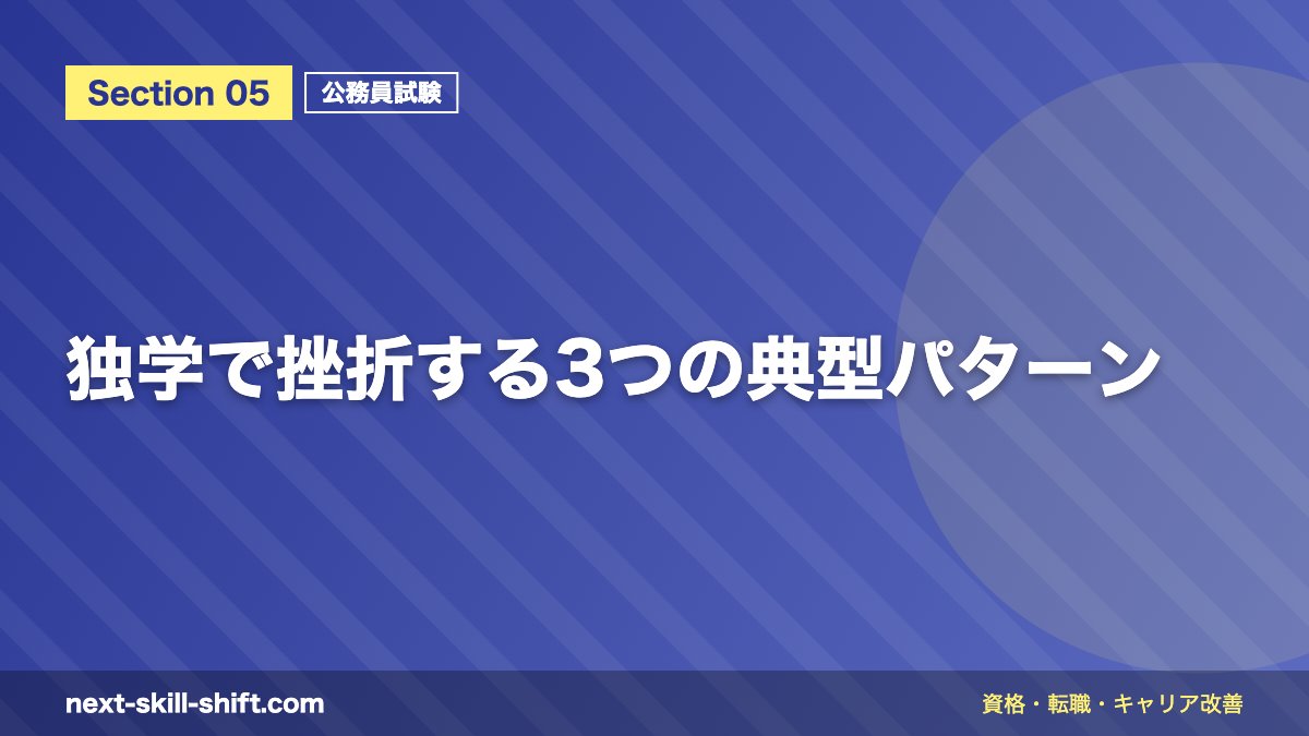 独学で挫折する3つの典型パターン
