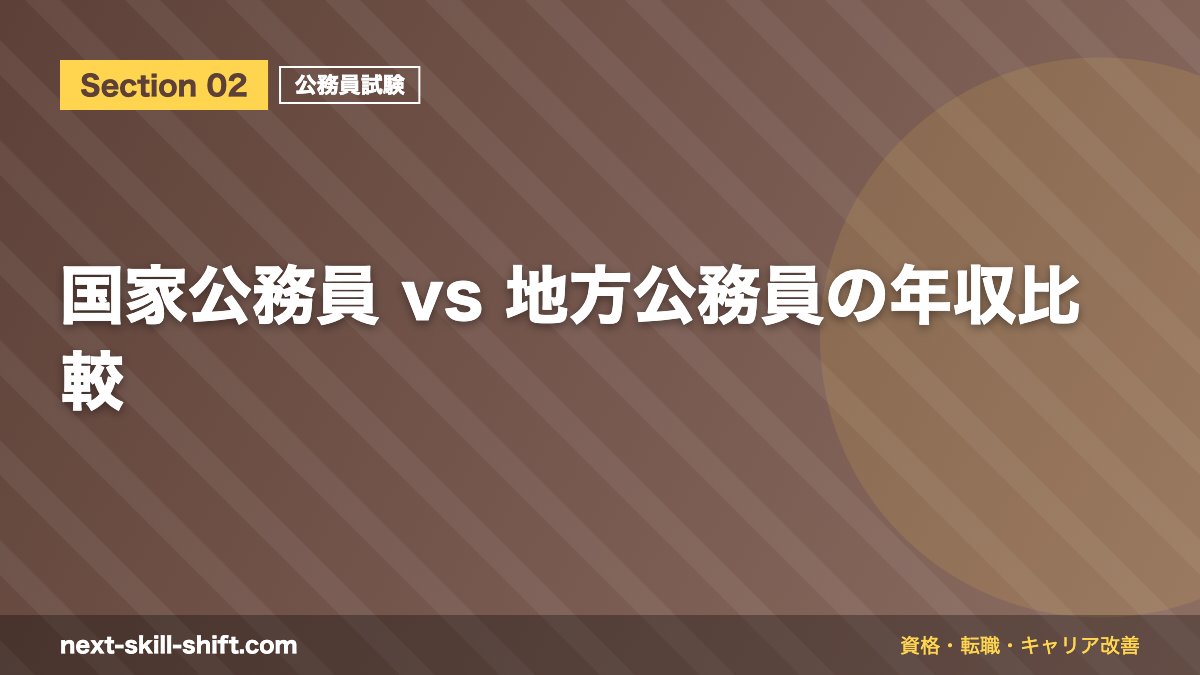 国家公務員 vs 地方公務員の年収比較