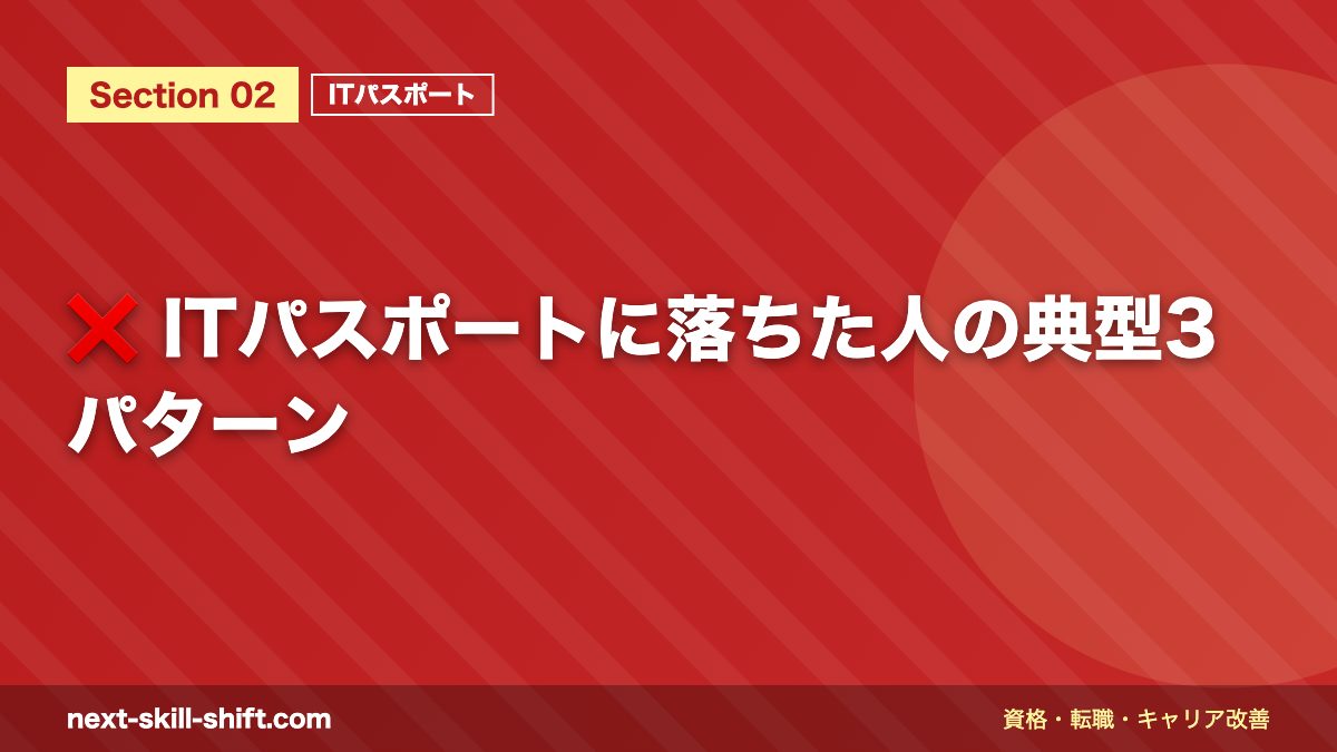 ❌ ITパスポートに落ちた人の典型3パターン