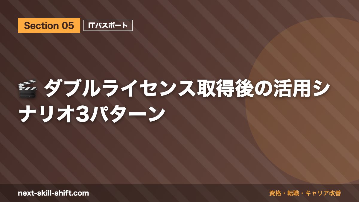 🎬 ダブルライセンス取得後の活用シナリオ3パターン