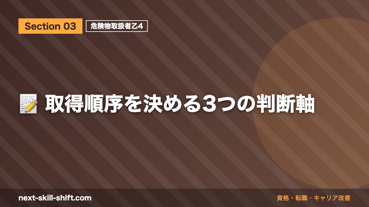 📝 取得順序を決める3つの判断軸