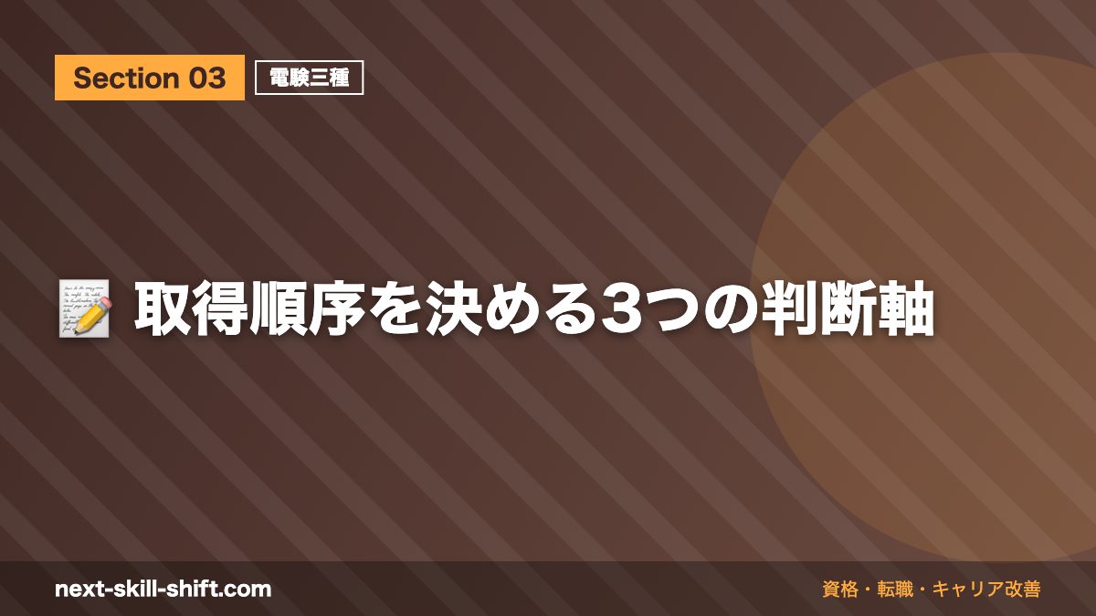 📝 取得順序を決める3つの判断軸