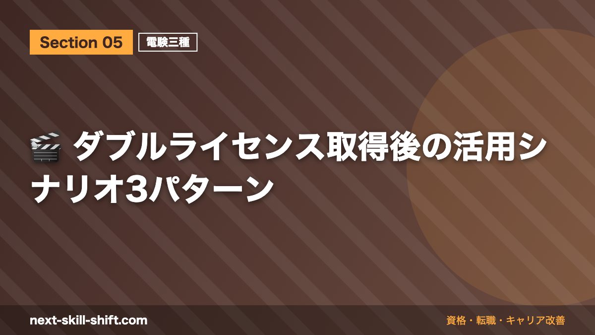 🎬 ダブルライセンス取得後の活用シナリオ3パターン