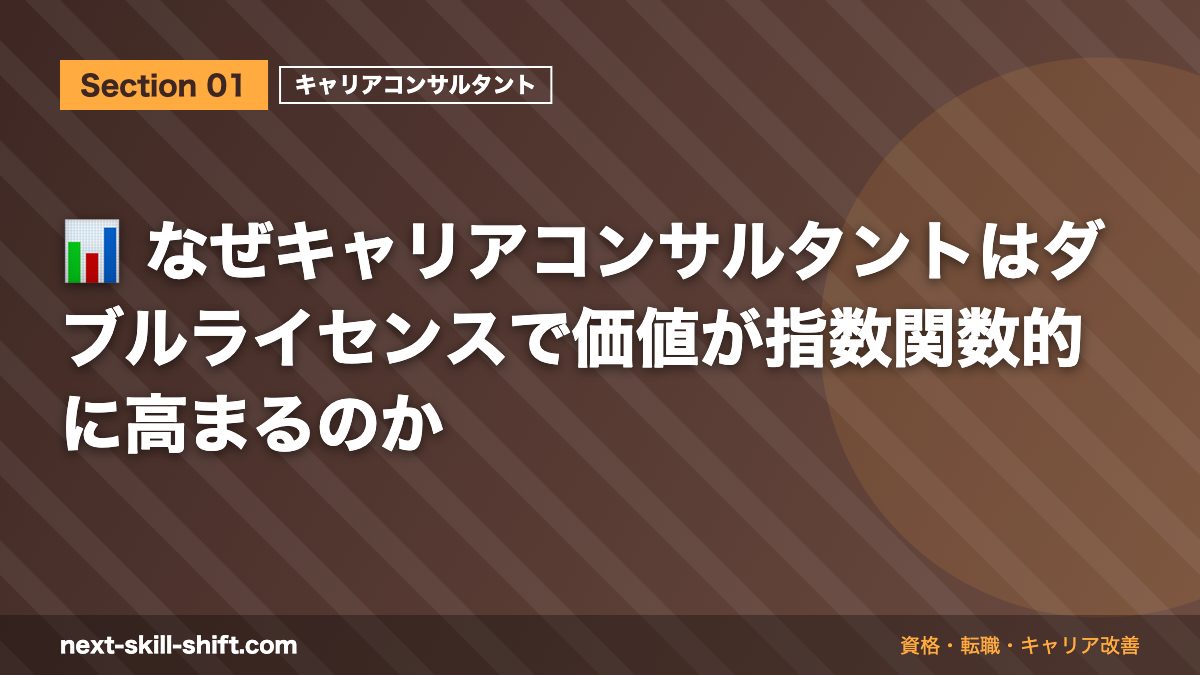 📊 なぜキャリアコンサルタントはダブルライセンスで価値が指数関数的に高まるのか