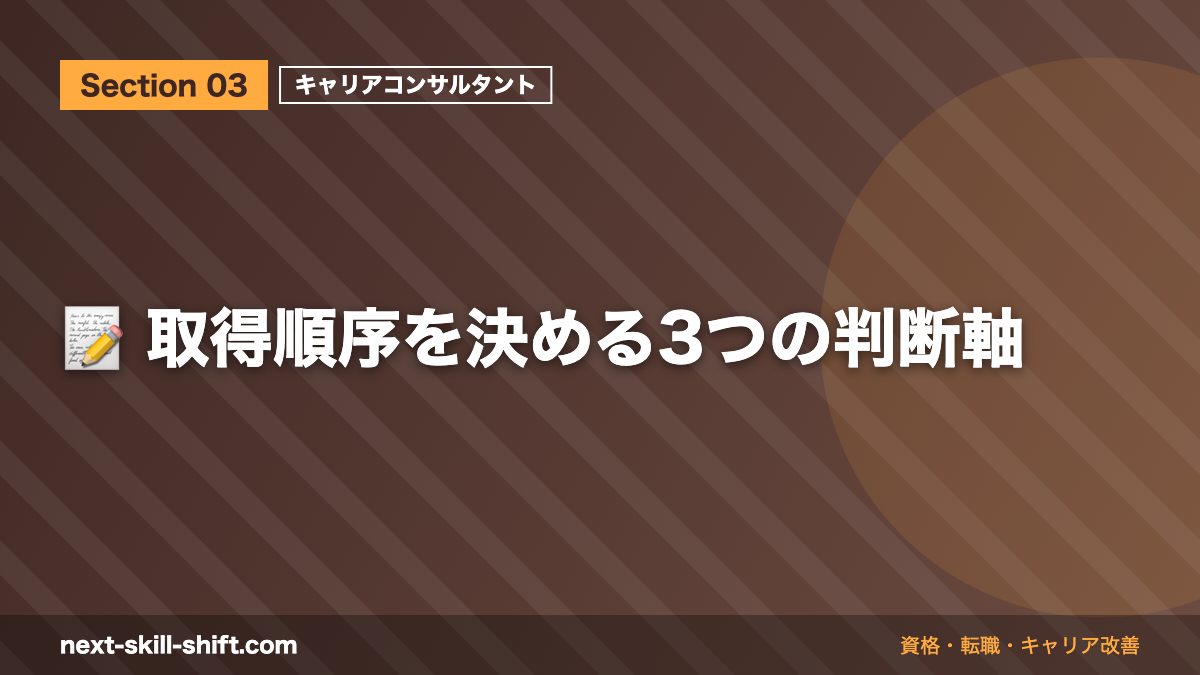 📝 取得順序を決める3つの判断軸