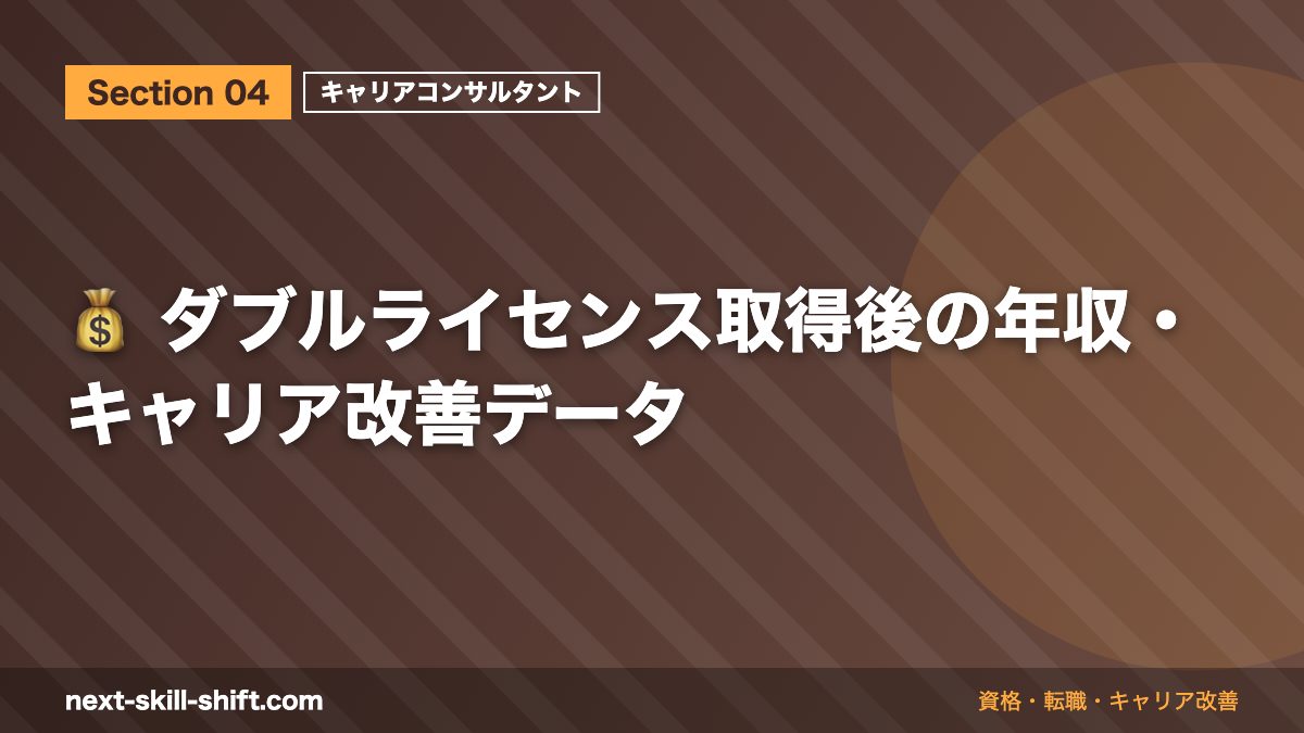 💰 ダブルライセンス取得後の年収・キャリア改善データ