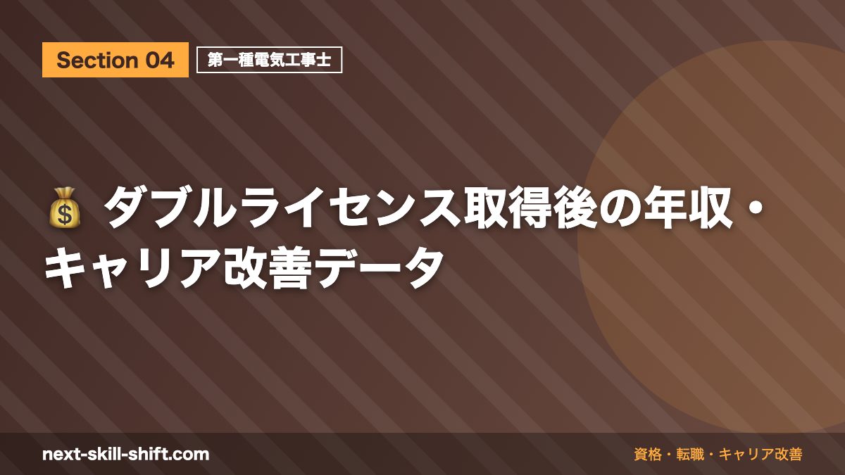 💰 ダブルライセンス取得後の年収・キャリア改善データ