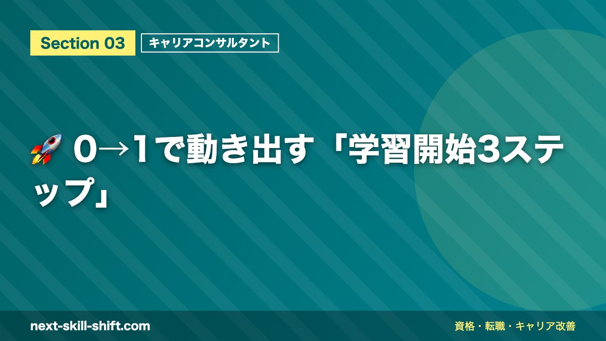 🚀 0→1で動き出す「学習開始3ステップ」