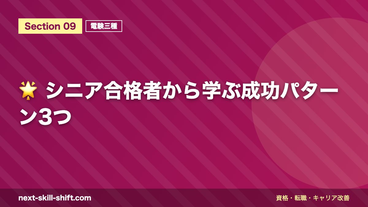 🌟 シニア合格者から学ぶ成功パターン3つ