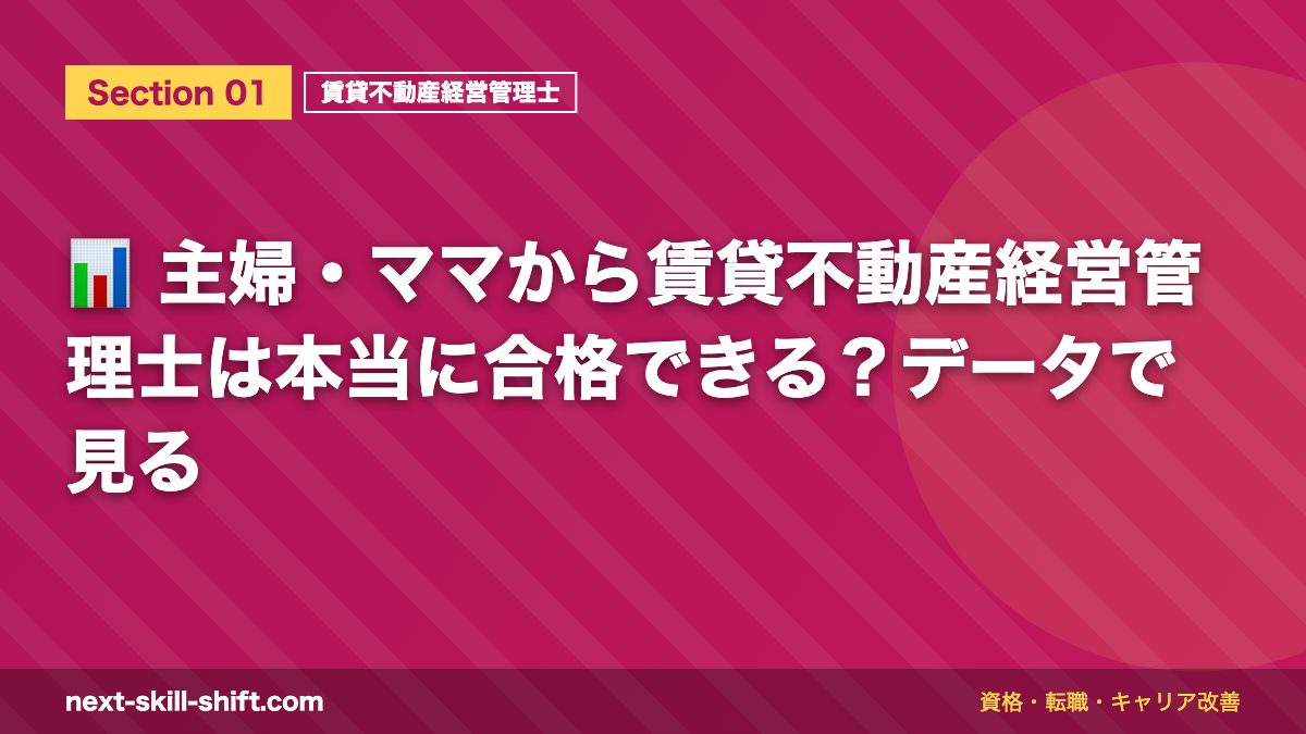 📊 主婦・ママから賃貸不動産経営管理士は本当に合格できる?データで見る
