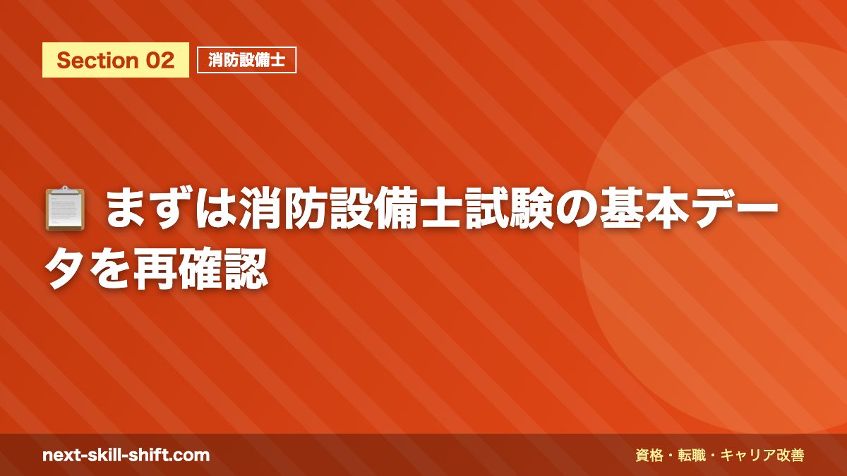 📋 まずは消防設備士試験の基本データを再確認
