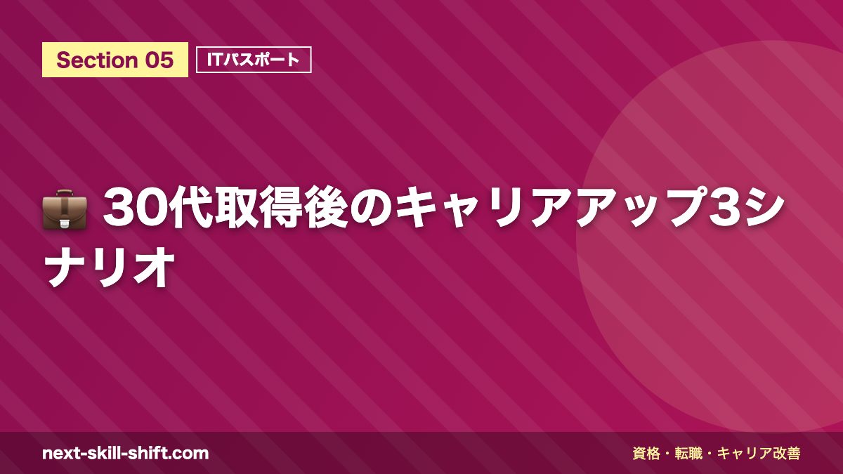 💼 30代取得後のキャリアアップ3シナリオ