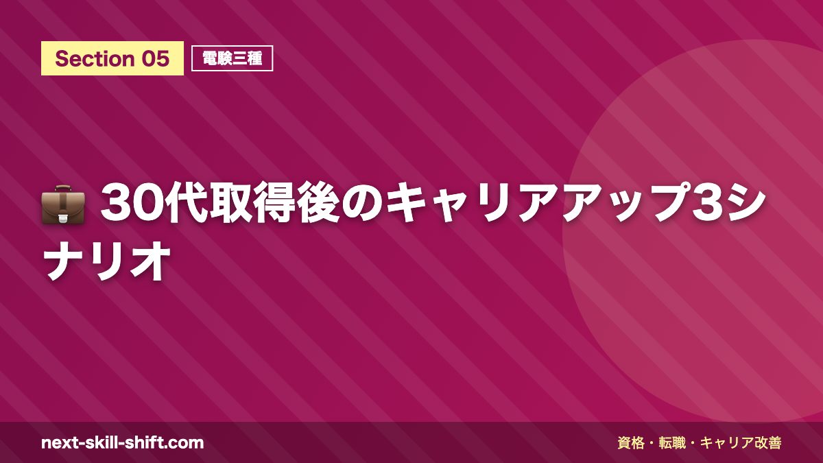 💼 30代取得後のキャリアアップ3シナリオ