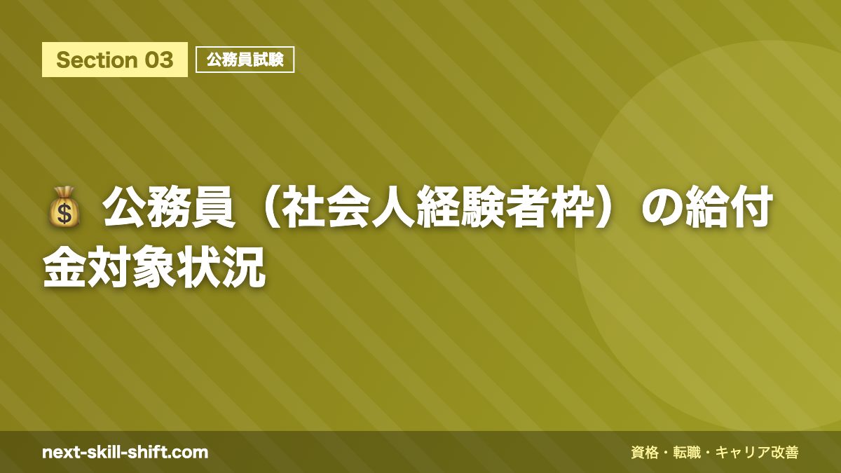 💰 公務員（社会人経験者枠）の給付金対象状況
