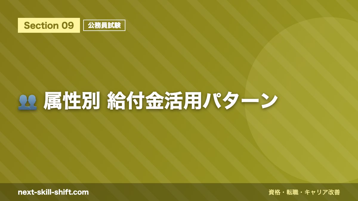 👥 属性別 給付金活用パターン