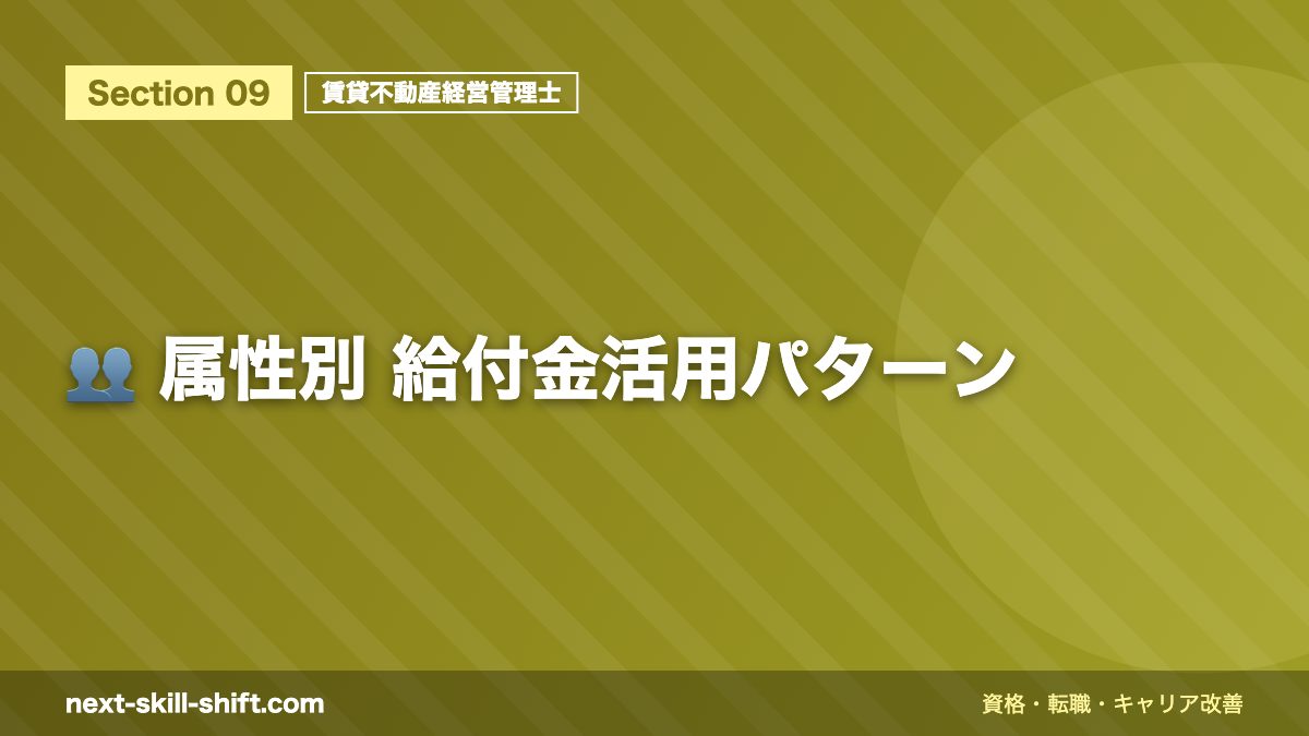 👥 属性別 給付金活用パターン