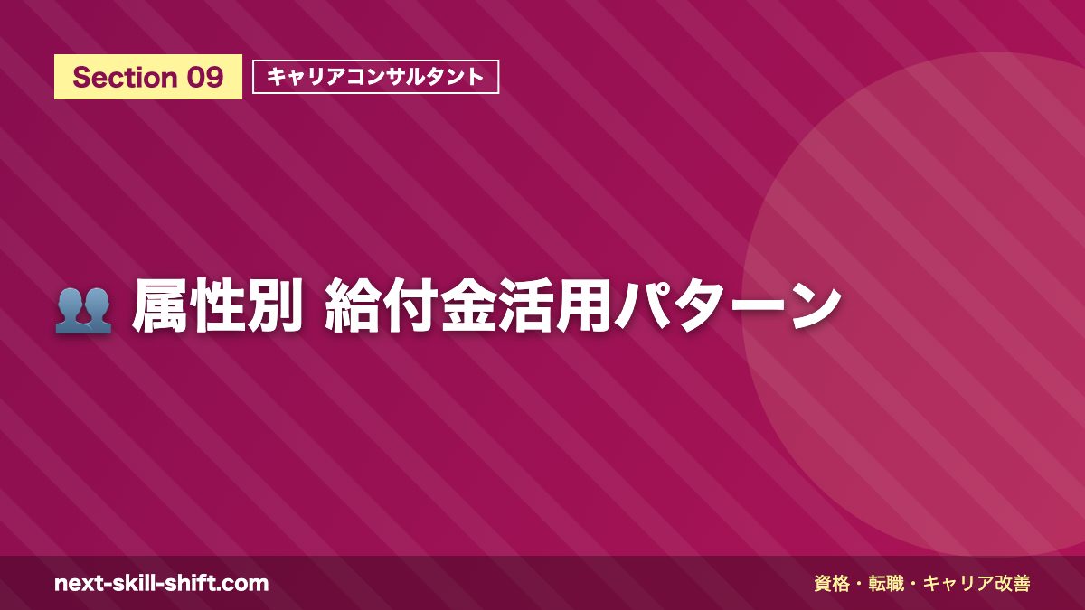 👥 属性別 給付金活用パターン