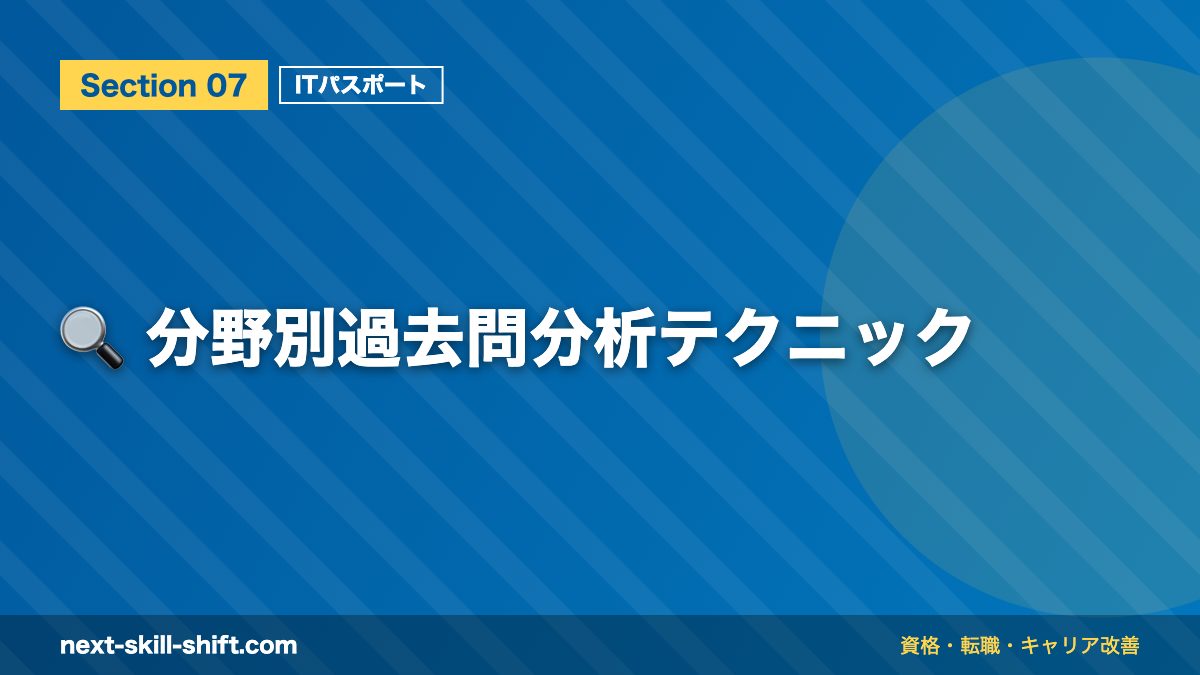 🔍 分野別過去問分析テクニック