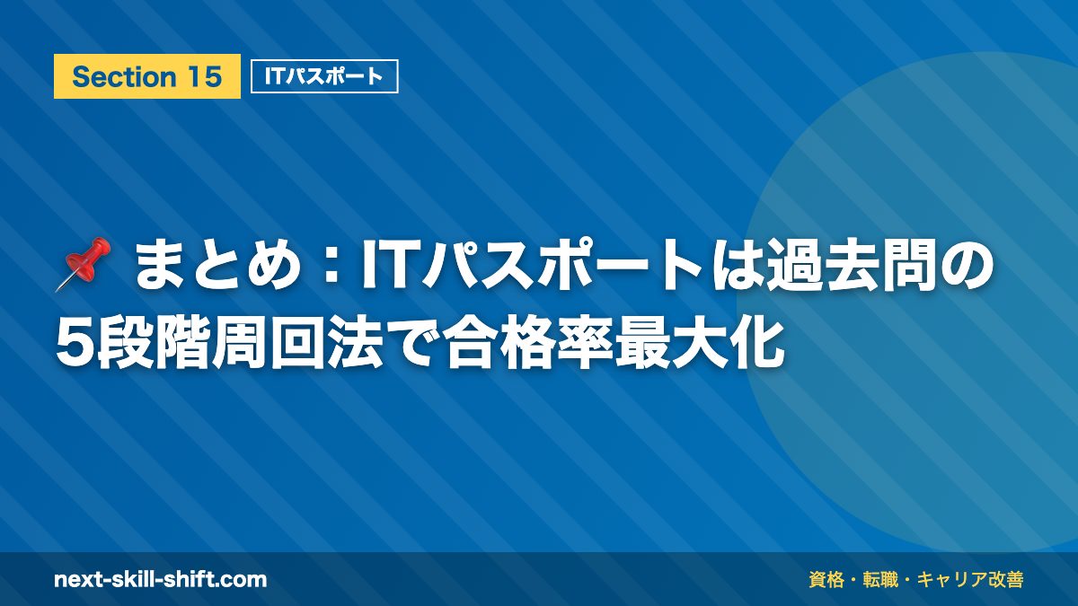📌 まとめ：ITパスポートは過去問の5段階周回法で合格率最大化