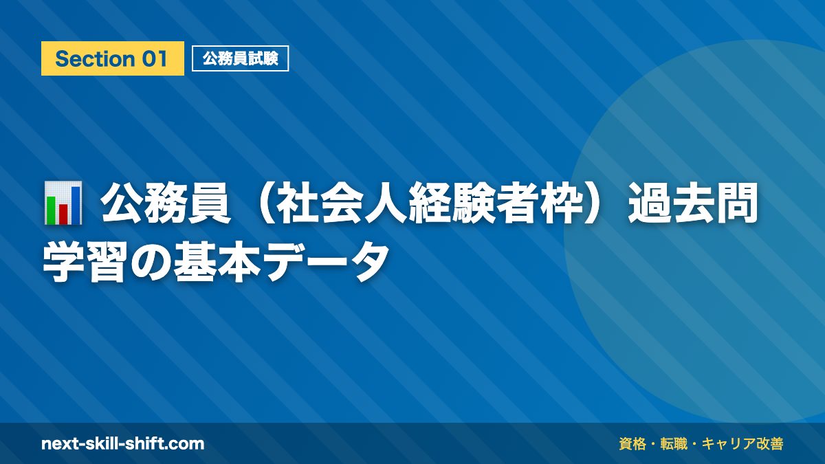 📊 公務員（社会人経験者枠）過去問学習の基本データ