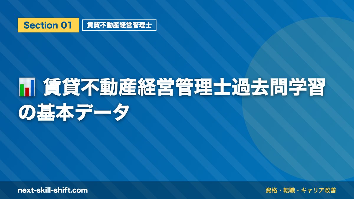 📊 賃貸不動産経営管理士過去問学習の基本データ