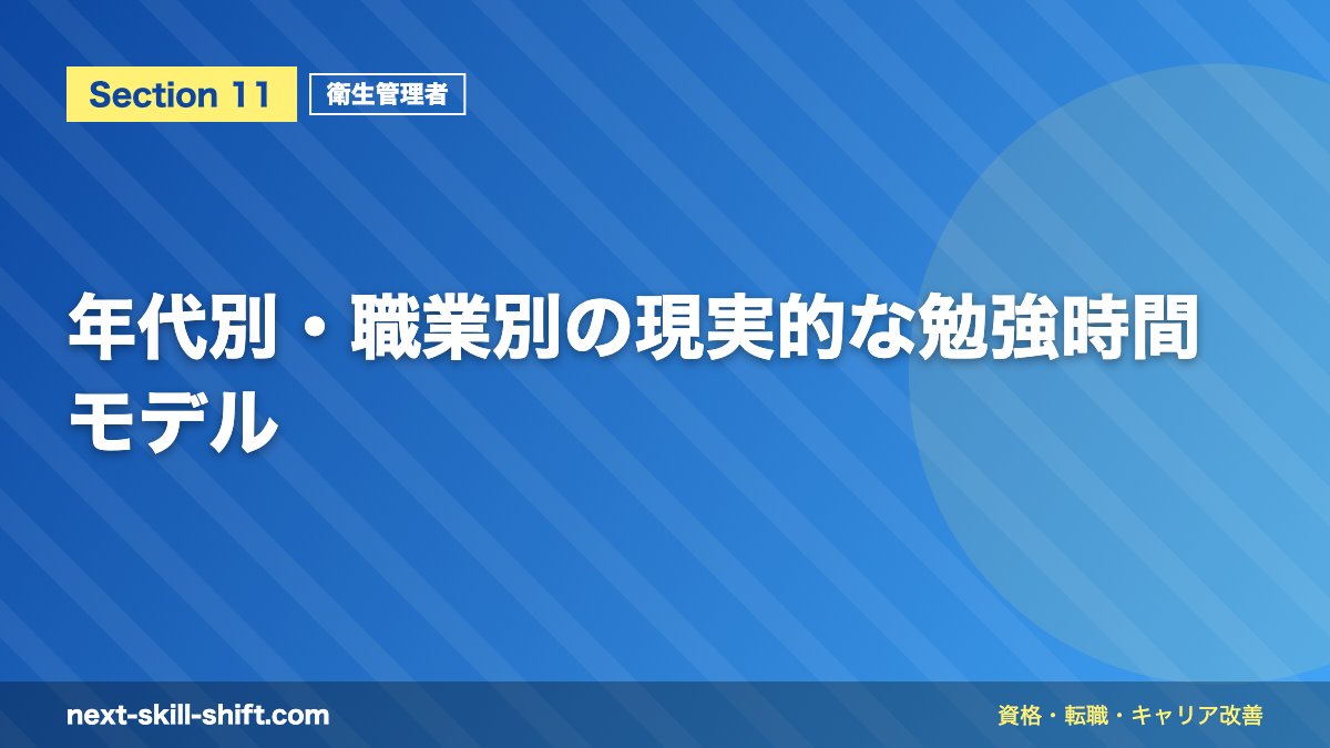 年代別・職業別の現実的な勉強時間モデル