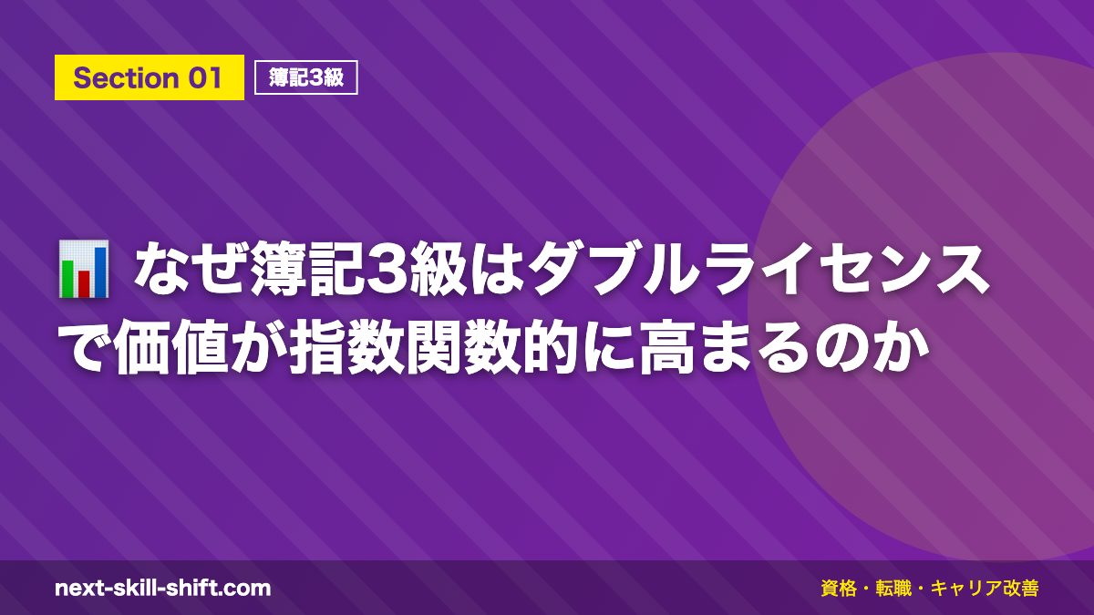 📊 なぜ簿記3級はダブルライセンスで価値が指数関数的に高まるのか
