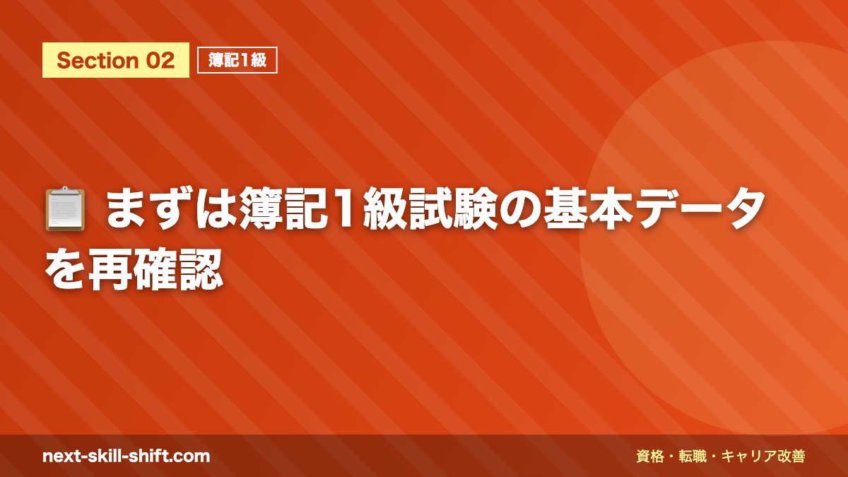 📋 まずは簿記1級試験の基本データを再確認