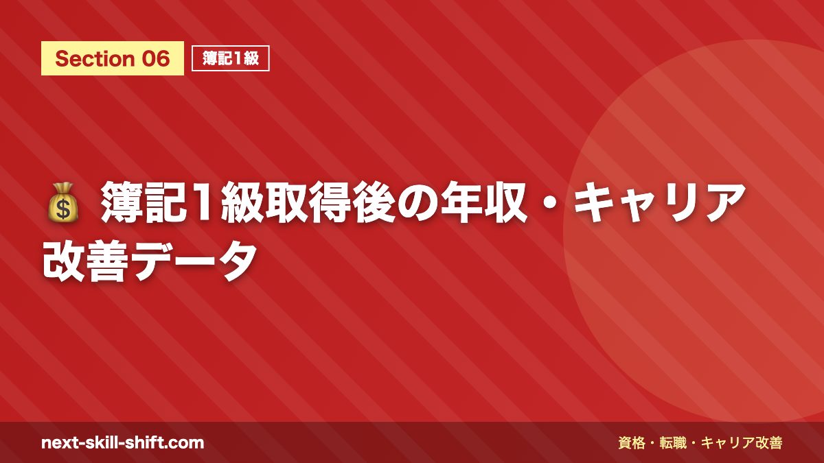 💰 簿記1級取得後の年収・キャリア改善データ