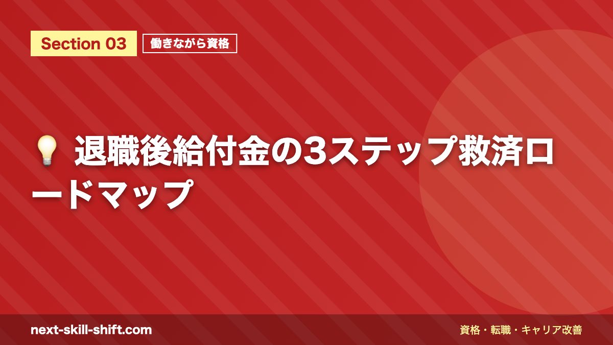 💡 退職後給付金の3ステップ救済ロードマップ