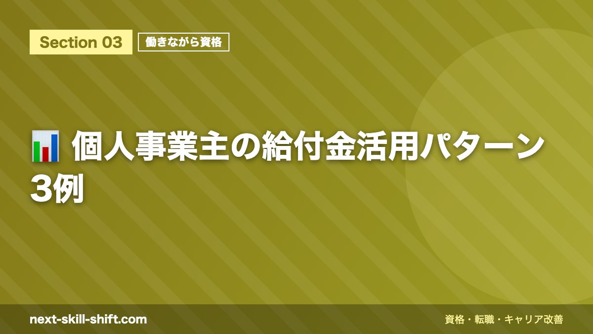 📊 個人事業主の給付金活用パターン3例