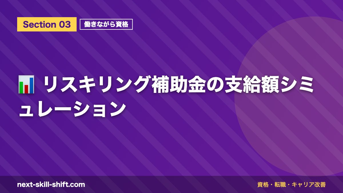 📊 リスキリング補助金の支給額シミュレーション