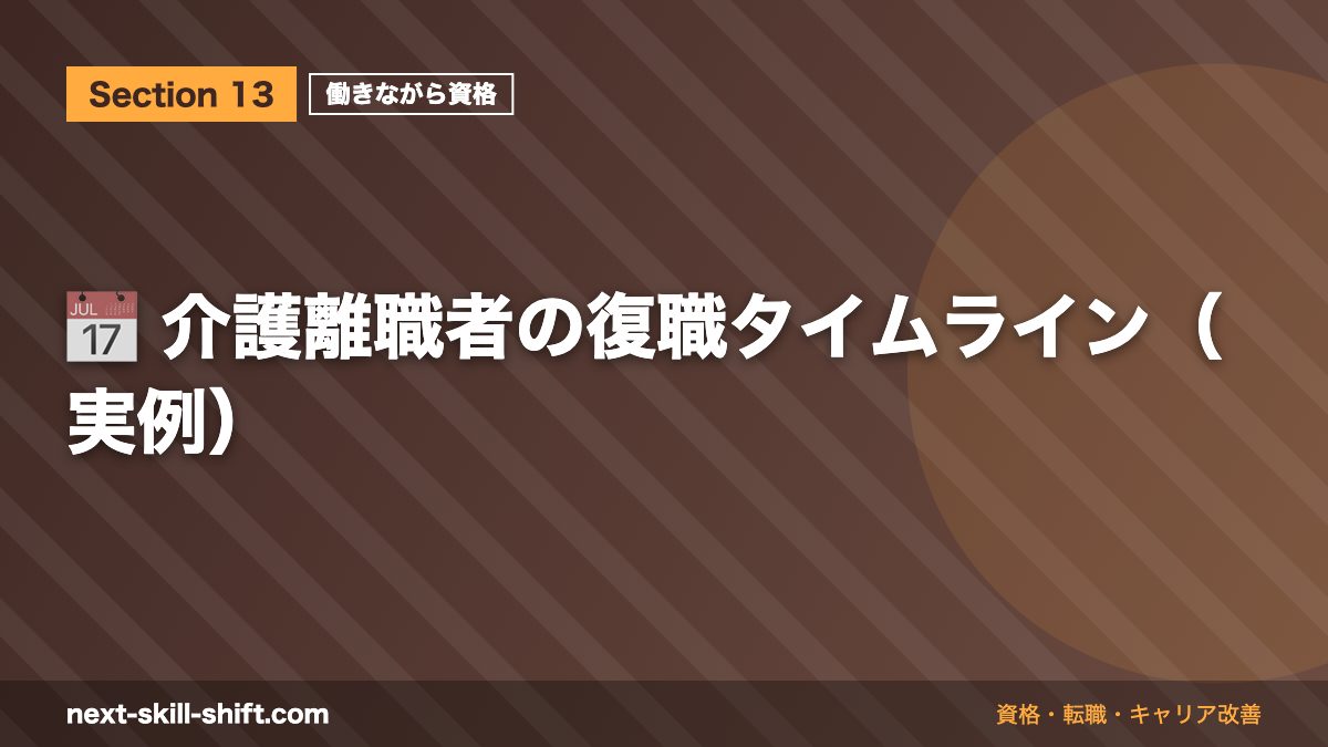 📅 介護離職者の復職タイムライン(実例)