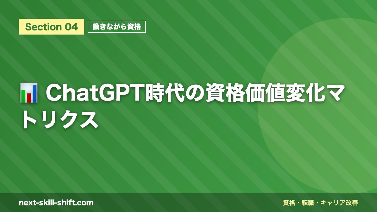 📊 ChatGPT時代の資格価値変化マトリクス