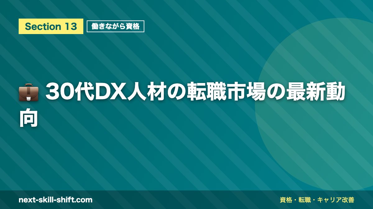 💼 30代DX人材の転職市場の最新動向