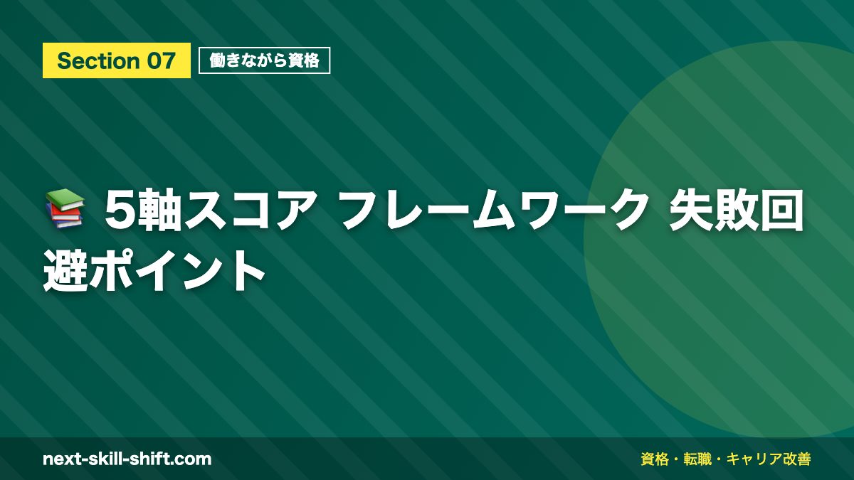 📚 5軸スコア フレームワーク 失敗回避ポイント
