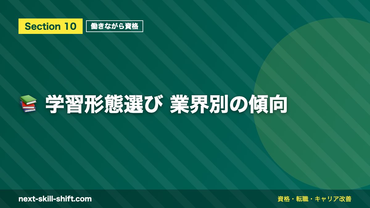 📚 学習形態選び 業界別の傾向