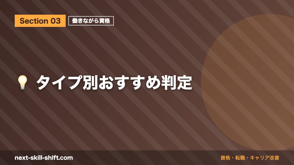 💡 タイプ別おすすめ判定