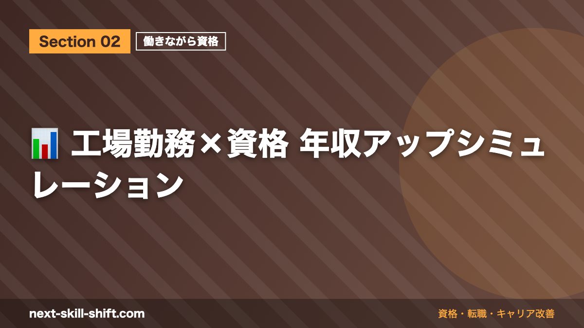 📊 工場勤務×資格 年収アップシミュレーション