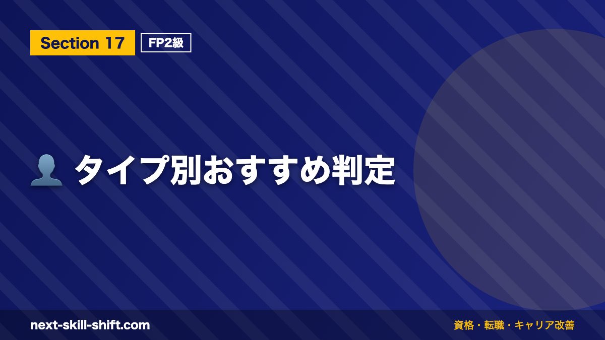 👤 タイプ別おすすめ判定