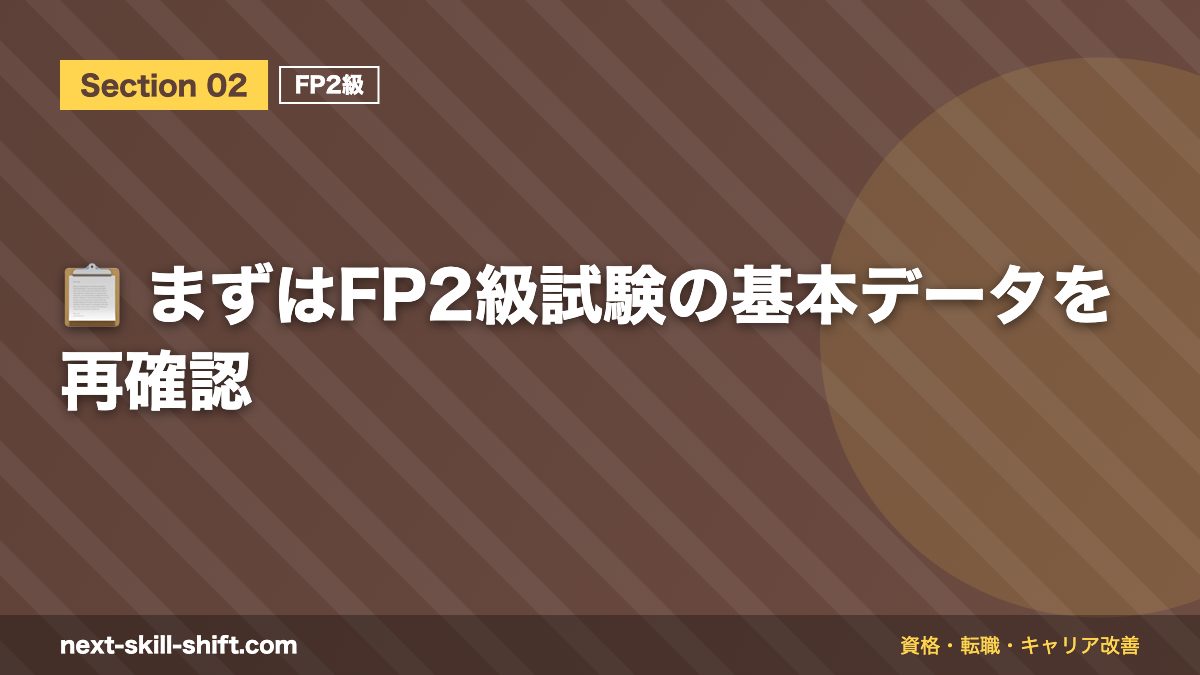 📋 まずはFP2級試験の基本データを再確認