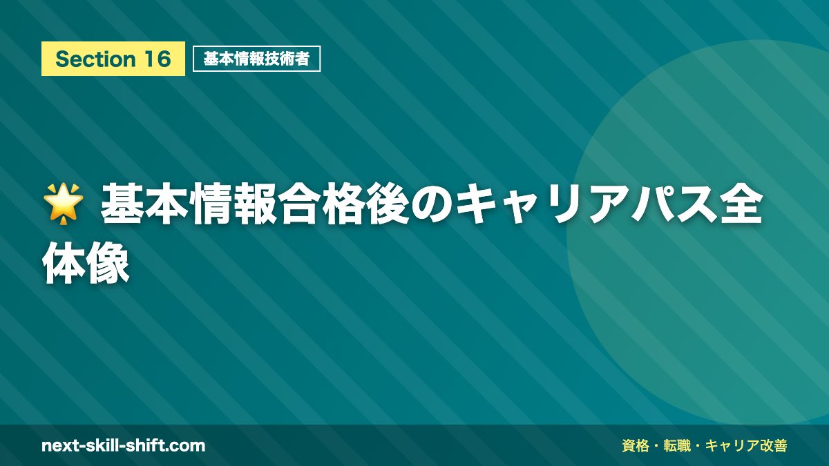 🌟 基本情報合格後のキャリアパス全体像