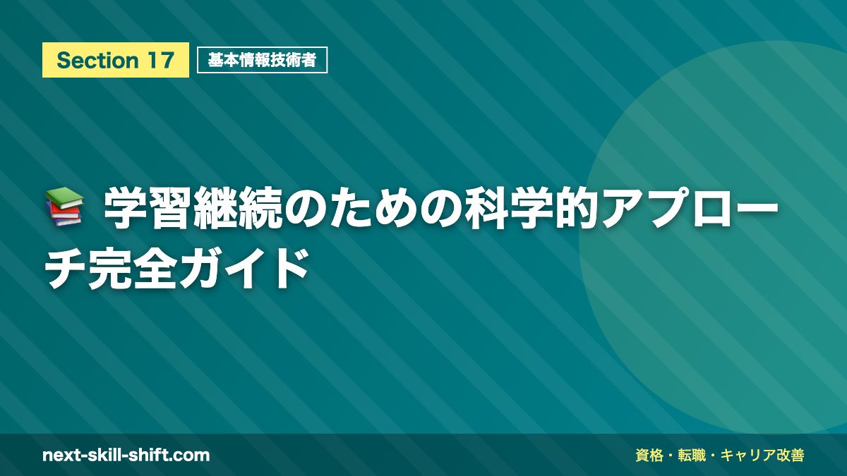 📚 学習継続のための科学的アプローチ完全ガイド