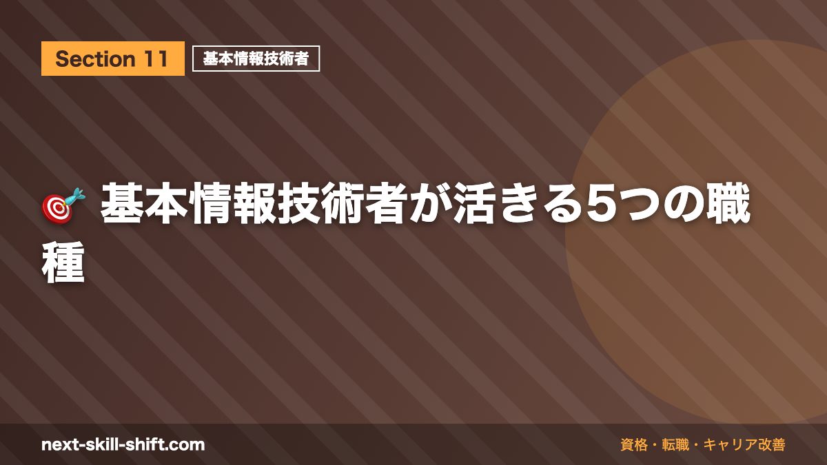 🎯 基本情報技術者が活きる5つの職種