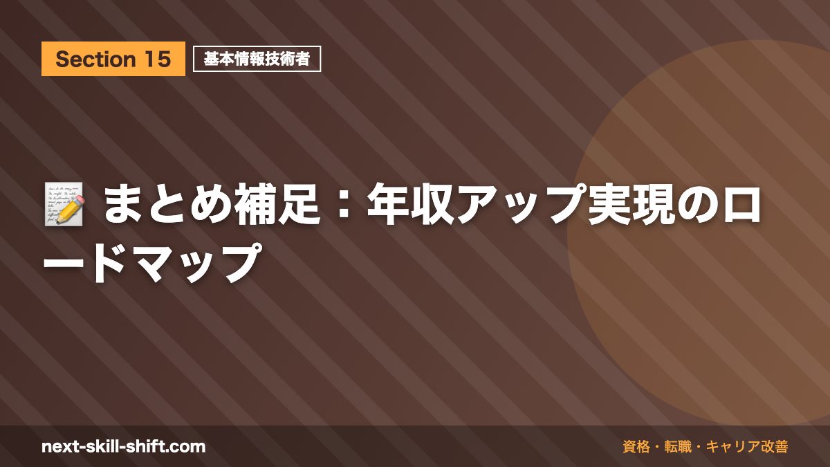 📝 まとめ補足：年収アップ実現のロードマップ