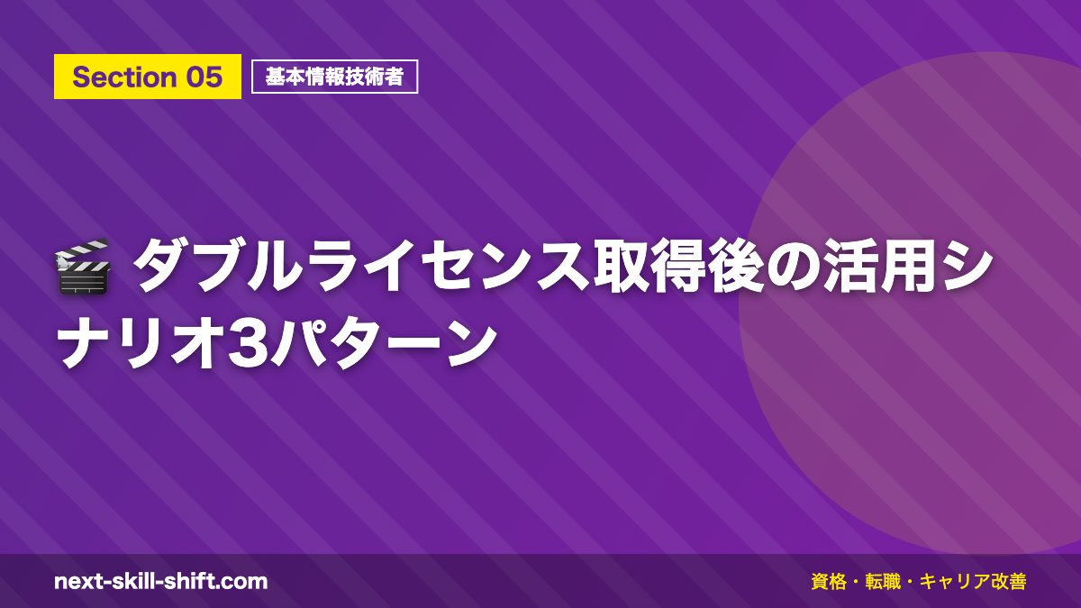 🎬 ダブルライセンス取得後の活用シナリオ3パターン