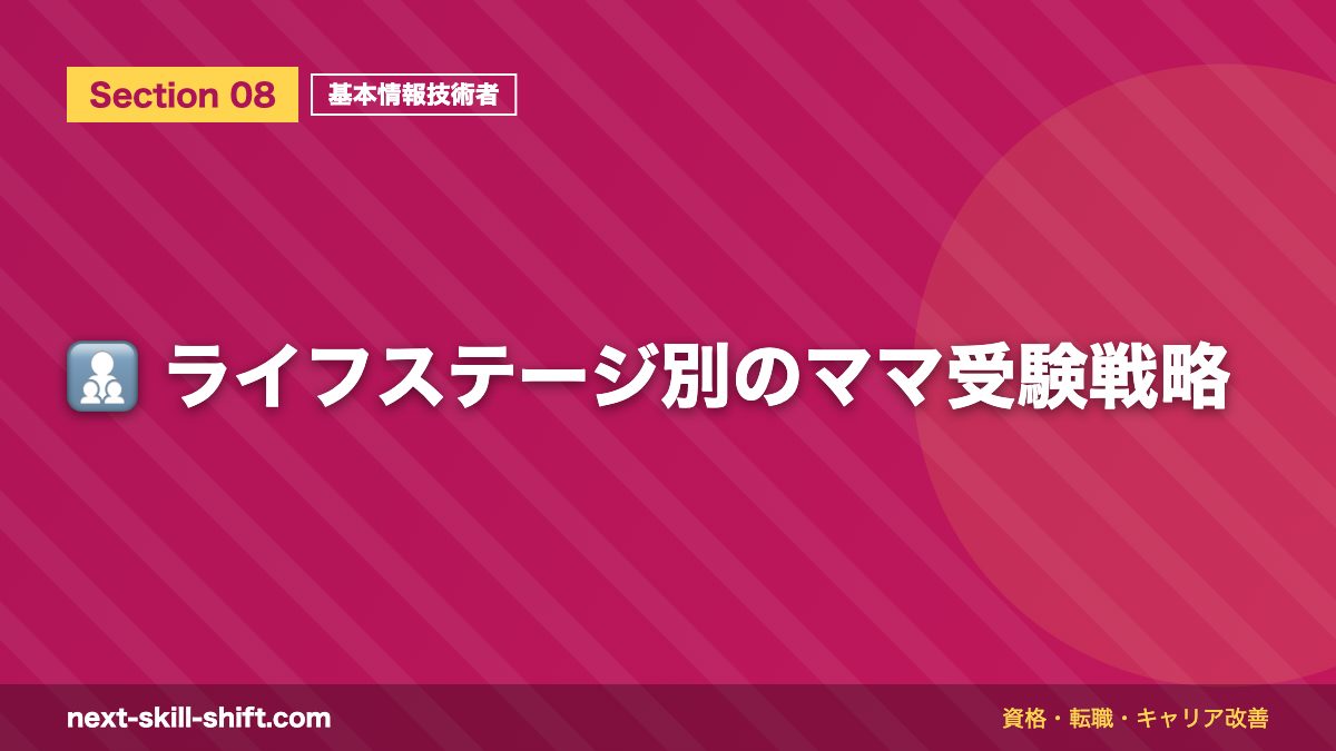 👩‍👧‍👦 ライフステージ別のママ受験戦略