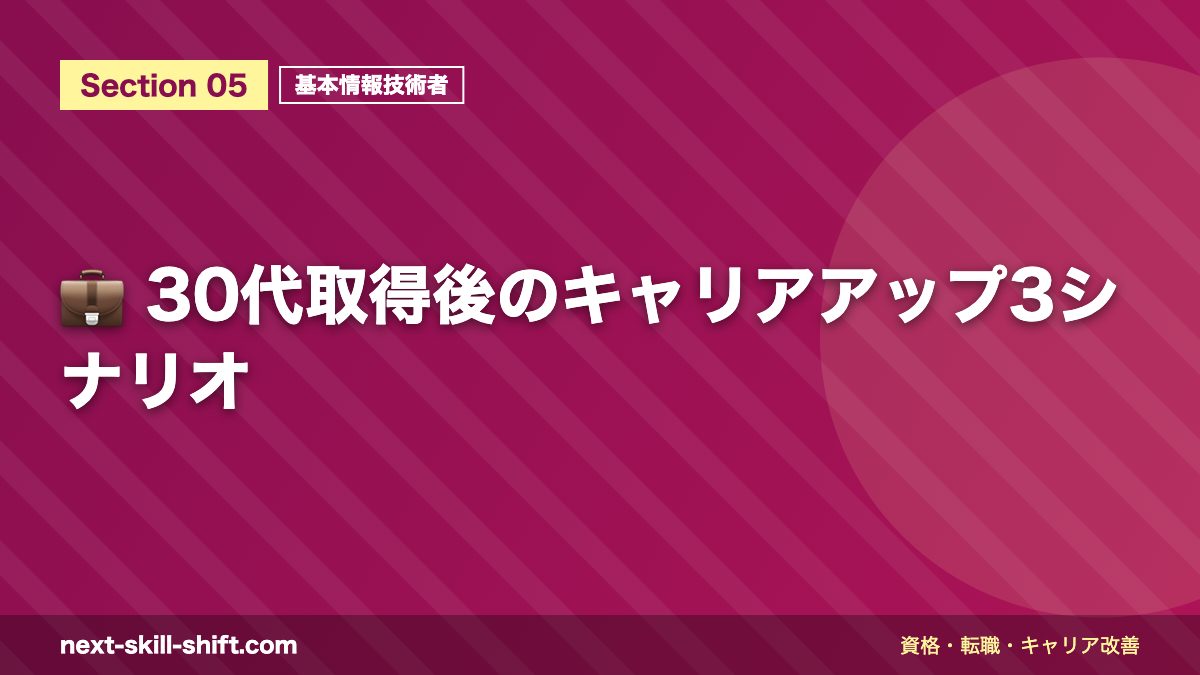 💼 30代取得後のキャリアアップ3シナリオ